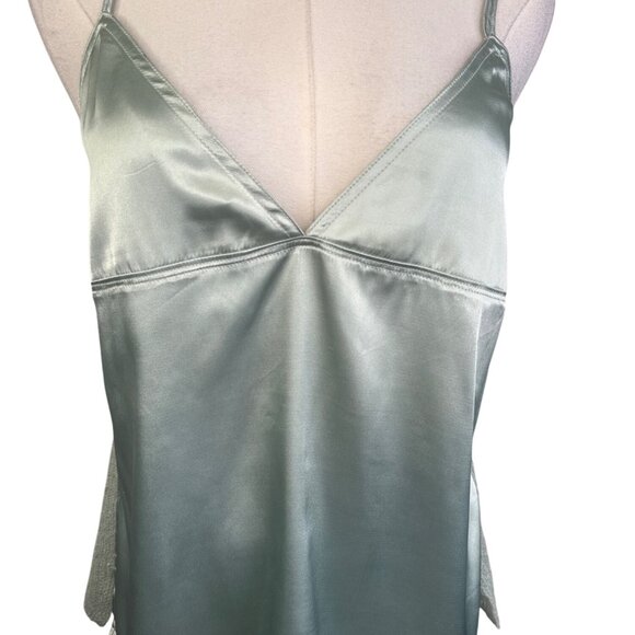 ZARA Sage Green Medium Satin & Knit Reversible Camisole With Tie Back Detail - Picture 6 of 14